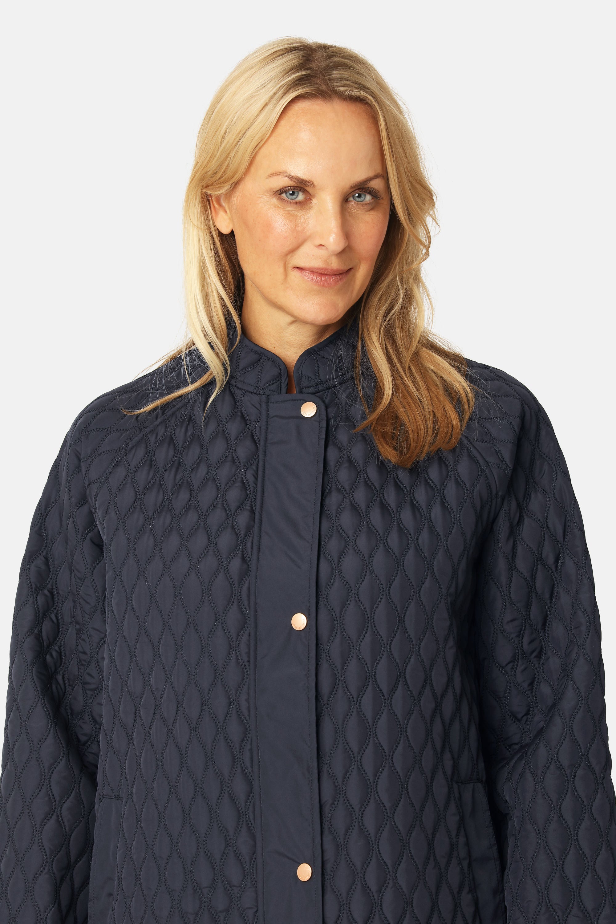 Long Quilt Coat - Dark Indigo